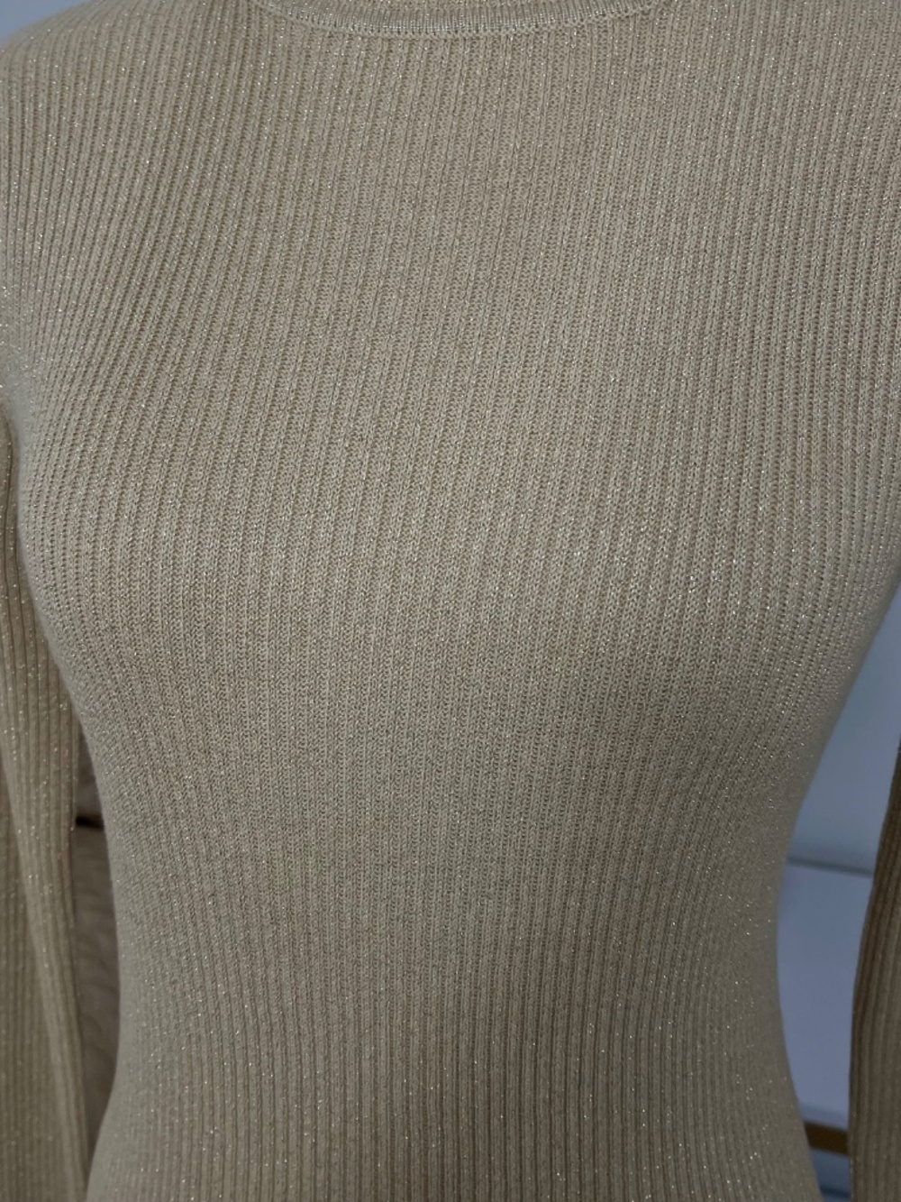 Metallic Gold Turtle Neck Sweater Size Small - Picture 2 of 7